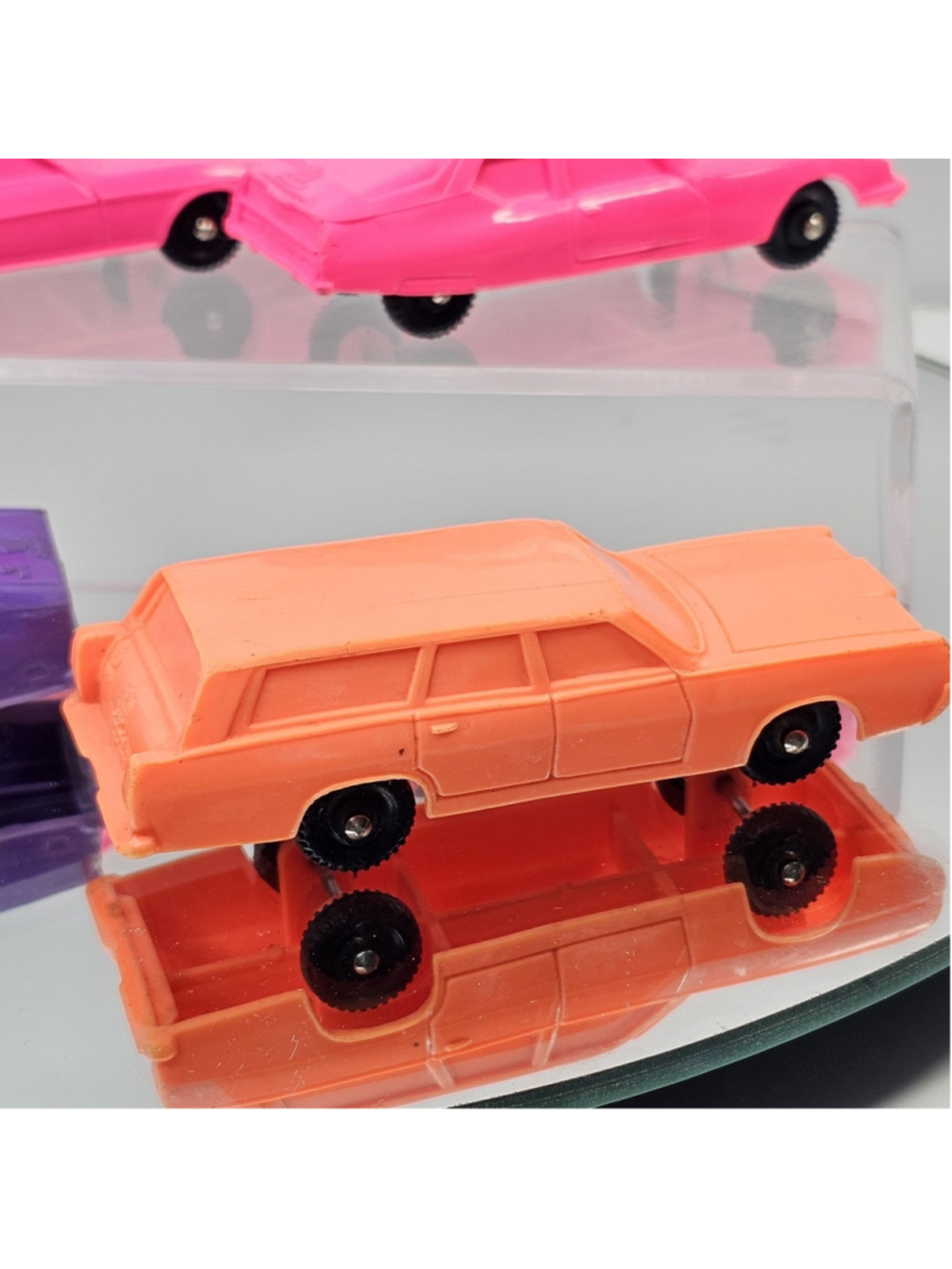Vintage 1975 Imperial Hong Kong Plastic Toy Cars Lot of 4 Pink Orange Purple - Picture 8 of 15